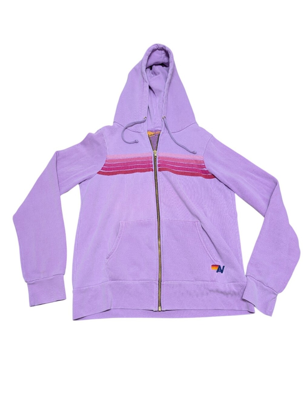 AVIATOR NATION 5 Stripe Zip-Up Hoodie Sweatshirt (Women's Large) - Picture 4 of 10